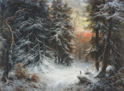 Scena di neve nella Foresta Nera, XIX secolo da Carl Friedrich Wilhelm Trautschold